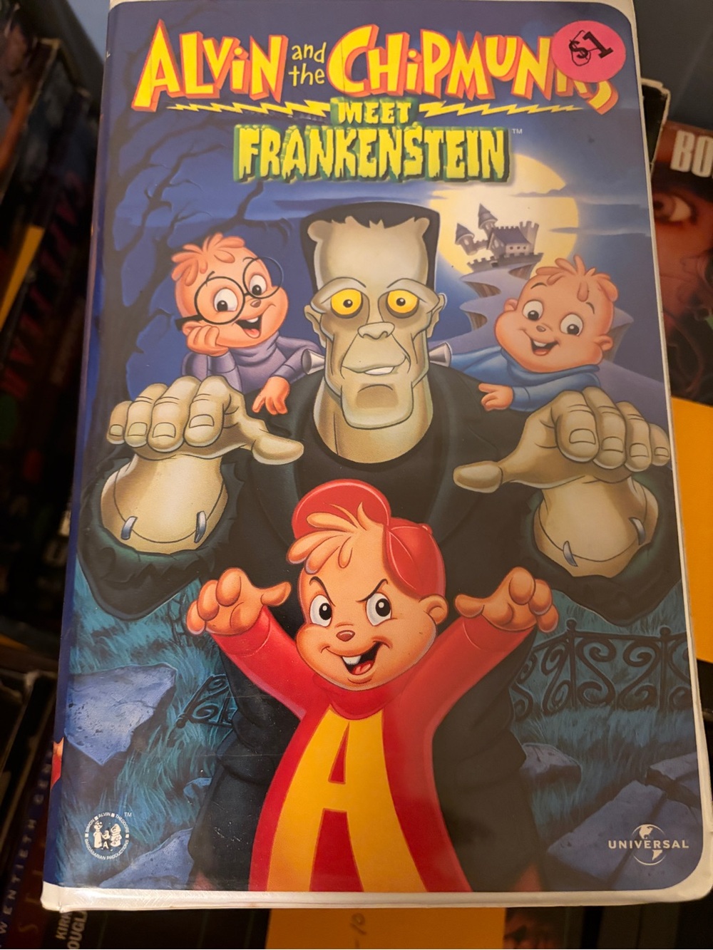 Universal Alvin and the Chipmunks Meet Frankenstein VHS - Blue/Red/Yellow